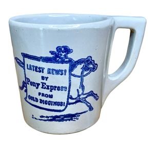 Vintage WSG Monmouth Pottery Western Pony Express USA Gold Diggings